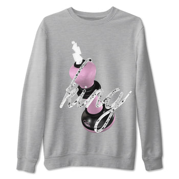 4s Retro Orchid shirts to match jordans 3D King sneaker match tees Air Jordan 4 WMNS Orchid match shoes to clothes SNRT Sneaker Tees unisex cotton Heather Grey 2 shirts