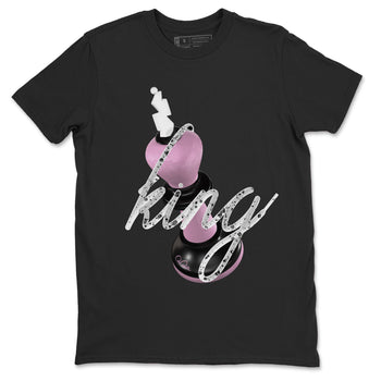 4s Retro Orchid shirts to match jordans 3D King sneaker match tees Air Jordan 4 WMNS Orchid match shoes to clothes SNRT Sneaker Tees unisex cotton Black 2 shirts