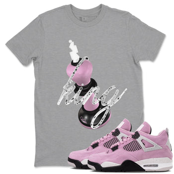 4s Retro Orchid shirts to match jordans 3D King sneaker match tees Air Jordan 4 WMNS Orchid match shoes to clothes SNRT Sneaker Tees unisex cotton Heather Grey 1 shirts
