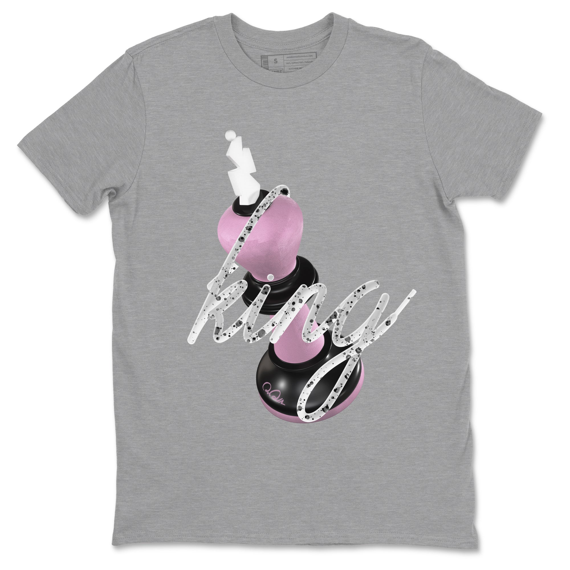 4s Retro Orchid shirts to match jordans 3D King sneaker match tees Air Jordan 4 WMNS Orchid match shoes to clothes SNRT Sneaker Tees unisex cotton Heather Grey 2 shirts