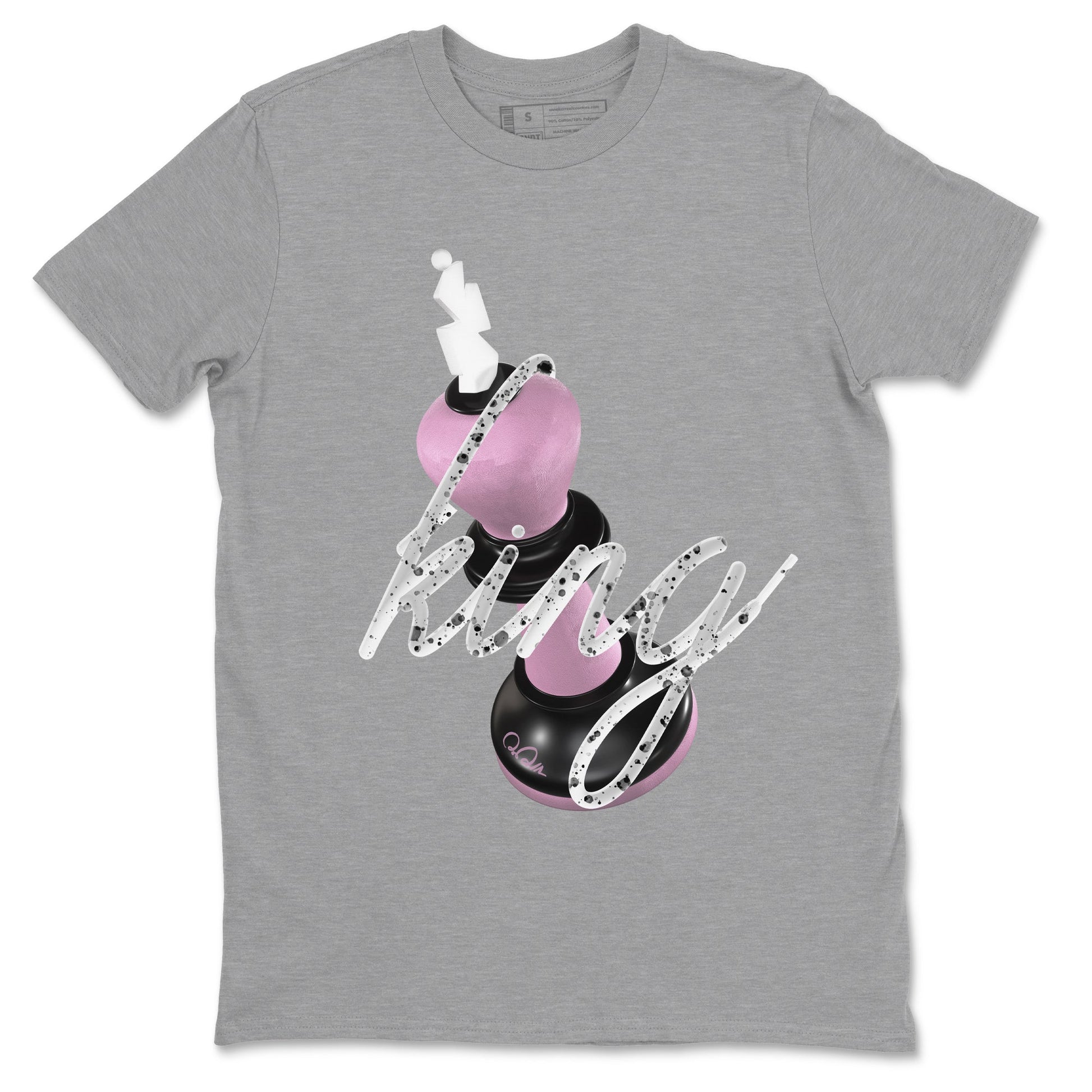4s Retro Orchid shirts to match jordans 3D King sneaker match tees Air Jordan 4 WMNS Orchid match shoes to clothes SNRT Sneaker Tees unisex cotton Heather Grey 2 shirts