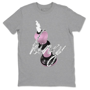 4s Retro Orchid shirts to match jordans 3D King sneaker match tees Air Jordan 4 WMNS Orchid match shoes to clothes SNRT Sneaker Tees unisex cotton Heather Grey 2 shirts