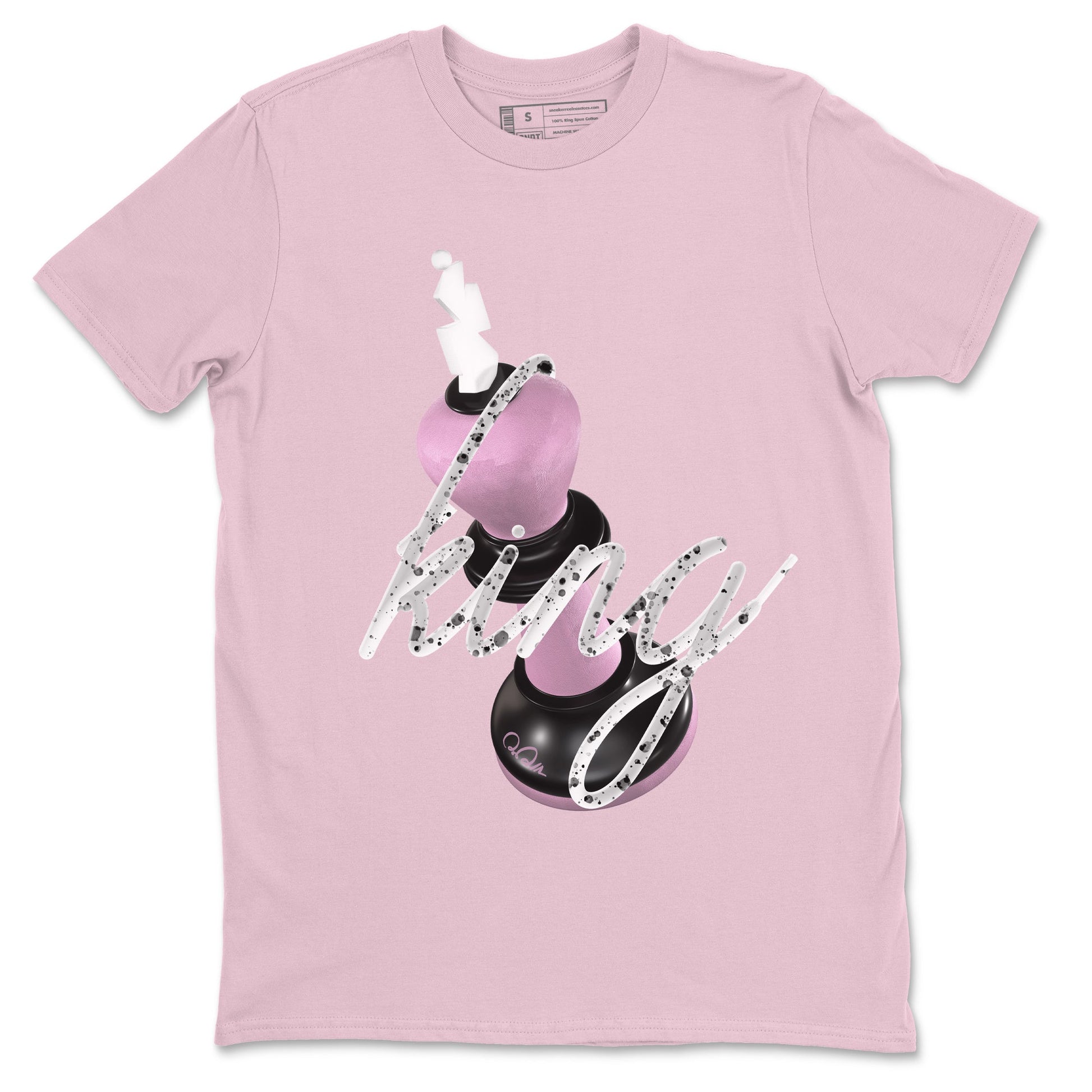4s Retro Orchid shirts to match jordans 3D King sneaker match tees Air Jordan 4 WMNS Orchid match shoes to clothes SNRT Sneaker Tees unisex cotton Pink 2 shirts