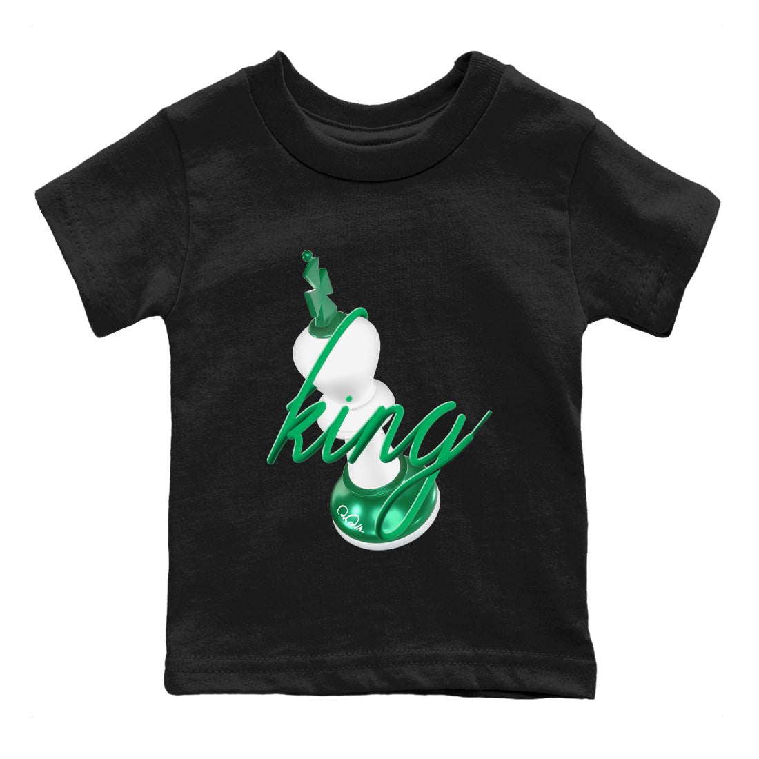 4s Oxidized Green shirts to match jordans 3D King sneaker match tees Air Jordan 4 Oxidized Green SNRT Sneaker Tees streetwear brand Baby and Youth Black 2 cotton tee