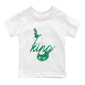 4s Oxidized Green shirts to match jordans 3D King sneaker match tees Air Jordan 4 Oxidized Green SNRT Sneaker Tees streetwear brand Baby and Youth White 2 cotton tee