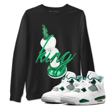 4s Oxidized Green shirts to match jordans 3D King sneaker match tees Air Jordan 4 Oxidized Green SNRT Sneaker Tees streetwear brand Black 1 unisex cotton tee