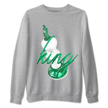 4s Oxidized Green shirts to match jordans 3D King sneaker match tees Air Jordan 4 Oxidized Green SNRT Sneaker Tees streetwear brand Heather Grey 2 unisex cotton tee