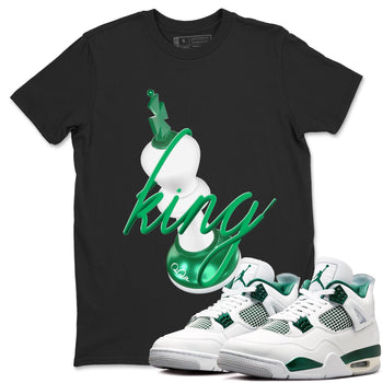 4s Oxidized Green shirts to match jordans 3D King sneaker match tees Air Jordan 4 Oxidized Green SNRT Sneaker Tees streetwear brand Black 1 unisex cotton tee