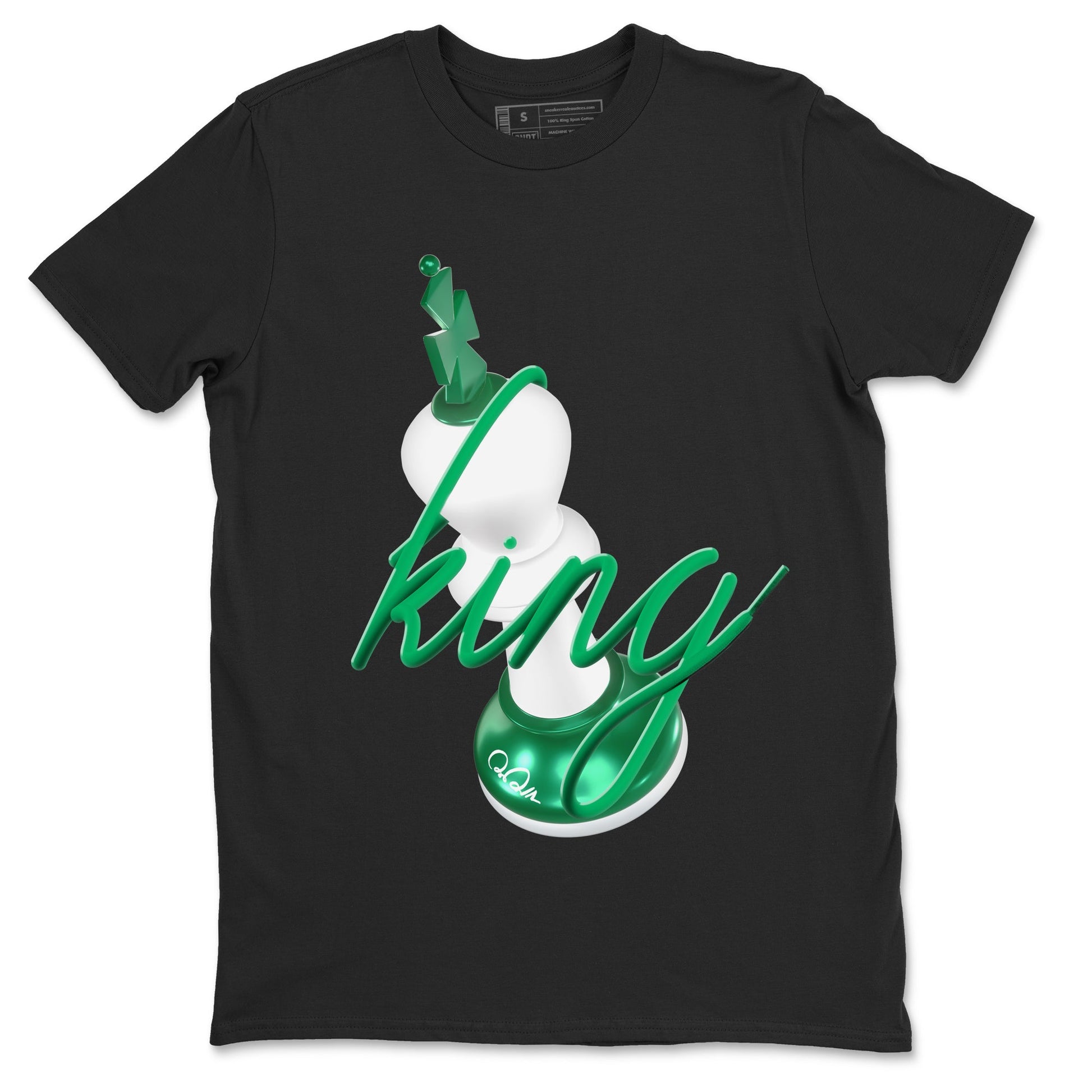 4s Oxidized Green shirts to match jordans 3D King sneaker match tees Air Jordan 4 Oxidized Green SNRT Sneaker Tees streetwear brand Black 2 unisex cotton tee