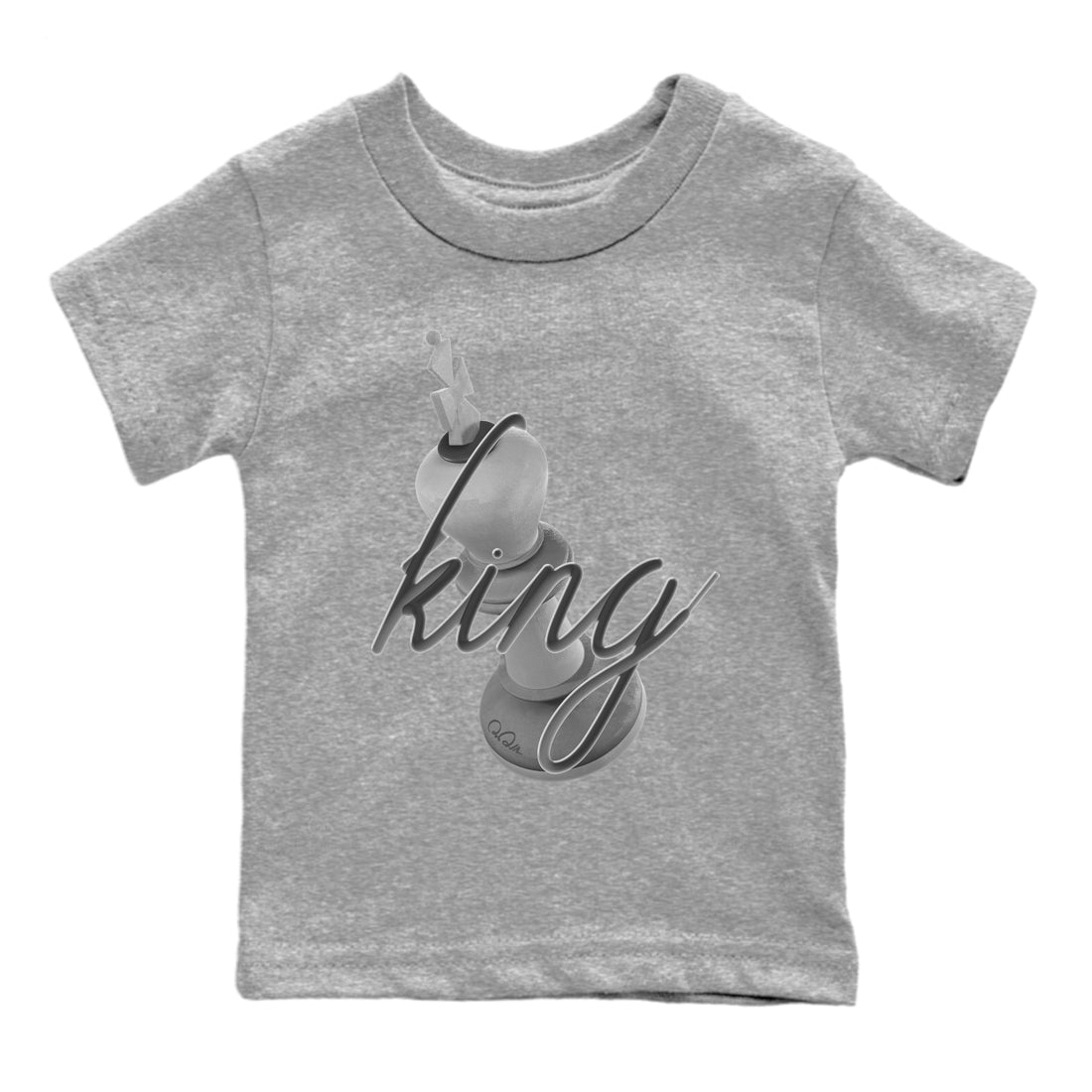 4s Wet Cement shirts to match jordans 3D King sneaker match tees Air Jordan 4 SE Wet Cement SNRT Sneaker Release Tees Youth Baby Heather Grey 2 crew neck shirts