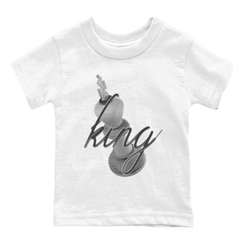 4s Wet Cement shirts to match jordans 3D King sneaker match tees Air Jordan 4 SE Wet Cement SNRT Sneaker Release Tees Youth Baby White 2 crew neck shirts