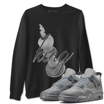 4s Wet Cement shirts to match jordans 3D King sneaker match tees Air Jordan 4 SE Wet Cement SNRT Sneaker Release Tees unisex cotton Black 1 crew neck shirts
