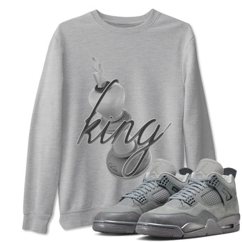 4s Wet Cement shirts to match jordans 3D King sneaker match tees Air Jordan 4 SE Wet Cement SNRT Sneaker Release Tees unisex cotton Heather Grey 1 crew neck shirts