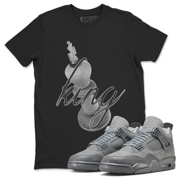 4s Wet Cement shirts to match jordans 3D King sneaker match tees Air Jordan 4 SE Wet Cement SNRT Sneaker Release Tees unisex cotton Black 1 crew neck shirts