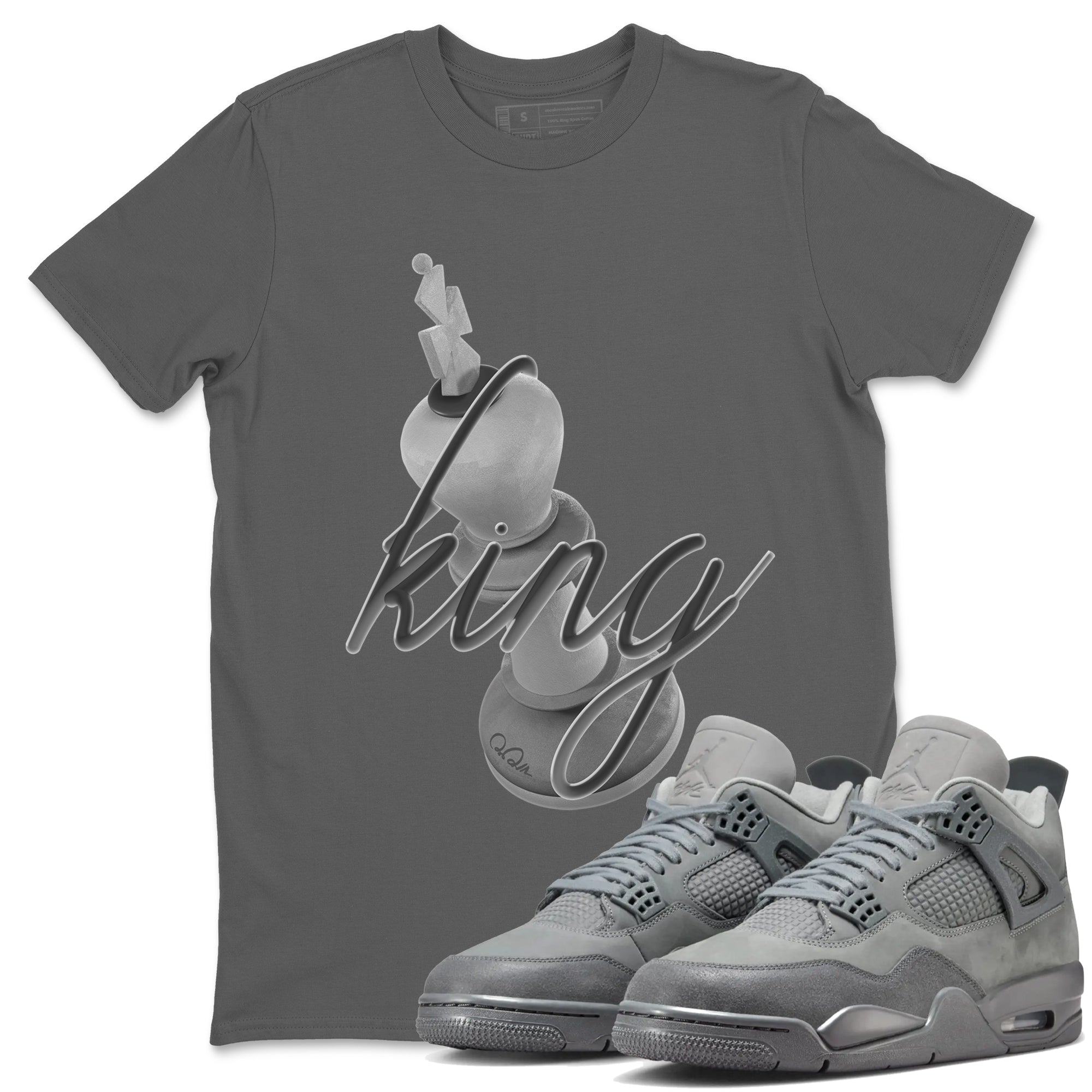 4s Wet Cement shirts to match jordans 3D King sneaker match tees Air Jordan 4 SE Wet Cement SNRT Sneaker Release Tees unisex cotton Cool Grey 1 crew neck shirts