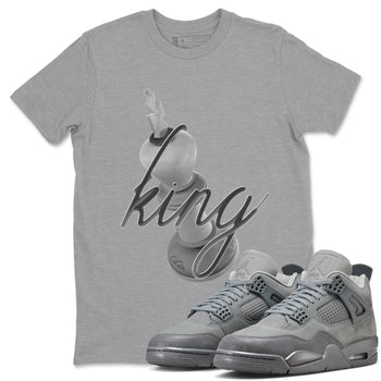 4s Wet Cement shirts to match jordans 3D King sneaker match tees Air Jordan 4 SE Wet Cement SNRT Sneaker Release Tees unisex cotton Heather Grey 1 crew neck shirts
