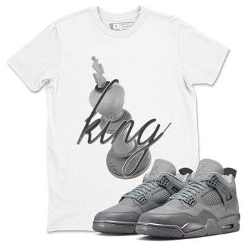 4s Wet Cement shirts to match jordans 3D King sneaker match tees Air Jordan 4 SE Wet Cement SNRT Sneaker Release Tees unisex cotton White 1 crew neck shirts
