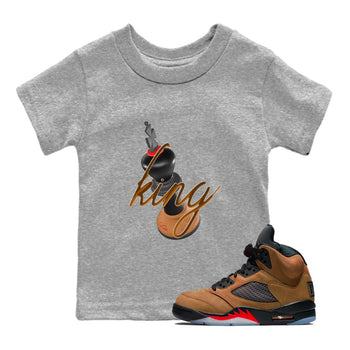 5s Archaeo Brown shirts to match jordans 3D King sneaker match tees Air Jordan 5 Archaeo Brown match shoes to clothes SNRT Sneaker Tees Youth Baby Heather Grey 1 tee