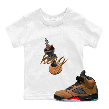 5s Archaeo Brown shirts to match jordans 3D King sneaker match tees Air Jordan 5 Archaeo Brown match shoes to clothes SNRT Sneaker Tees Youth Baby White 1 tee