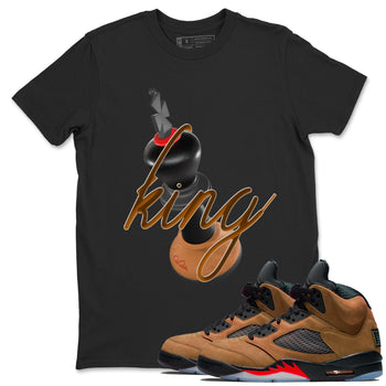 5s Archaeo Brown shirts to match jordans 3D King sneaker match tees Air Jordan 5 Archaeo Brown match shoes to clothes SNRT Sneaker Tees unisex cotton Black 1 shirts