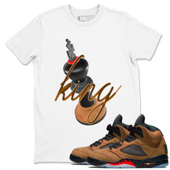 5s Archaeo Brown shirts to match jordans 3D King sneaker match tees Air Jordan 5 Archaeo Brown match shoes to clothes SNRT Sneaker Tees unisex cotton White 1 shirts