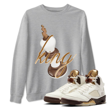 5s Golden Ticket shirts to match jordans 3D King best t shirts to wear with jordans Air Jordan 5 Golden Ticket match shoes to clothes SNRT Sneaker Tees unisex cotton Heather Grey 1 shirts