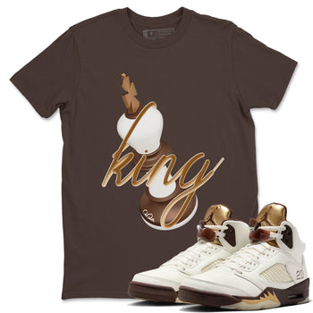 5s Golden Ticket shirts to match jordans 3D King best t shirts to wear with jordans Air Jordan 5 Golden Ticket match shoes to clothes SNRT Sneaker Tees unisex cotton Dark Chocolate 1 shirts