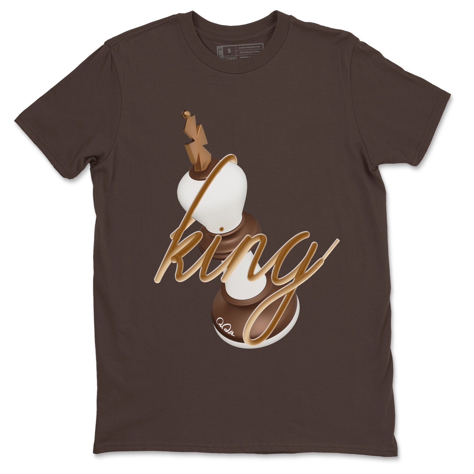 5s Golden Ticket shirts to match jordans 3D King best t shirts to wear with jordans Air Jordan 5 Golden Ticket match shoes to clothes SNRT Sneaker Tees unisex cotton Dark Chocolate 2 shirts