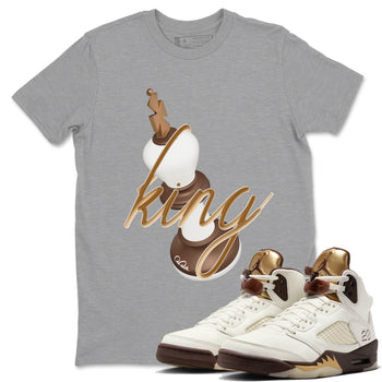 5s Golden Ticket shirts to match jordans 3D King best t shirts to wear with jordans Air Jordan 5 Golden Ticket match shoes to clothes SNRT Sneaker Tees unisex cotton Heather Grey 1 shirts