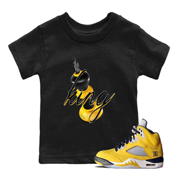 5s Tokyo Sneaker match tees – Sneaker Tees To Match Air Jordan 5 Tokyo Shoes – 3D King Kids T-Shirt Black 1