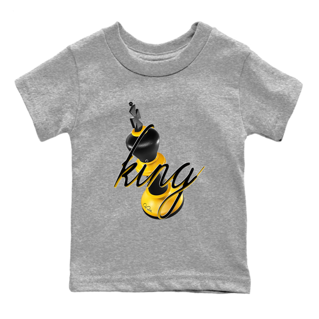 5s Tokyo Sneaker match tees – Sneaker Tees To Match Air Jordan 5 Tokyo Shoes – 3D King Kids T-Shirt Heather Grey 2