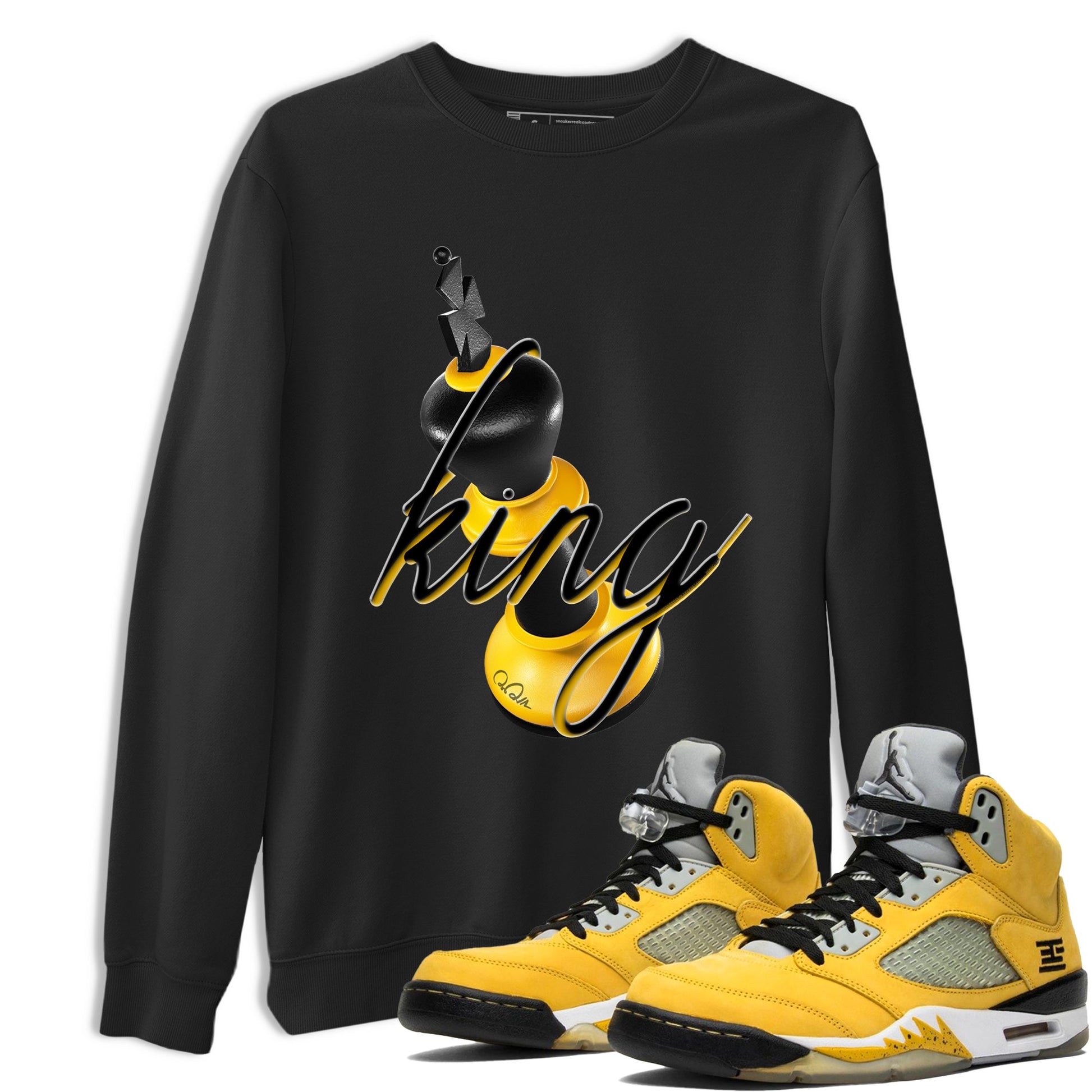 5s Tokyo Sneaker match tees – Sneaker Tees To Match Air Jordan 5 Tokyo Shoes – 3D King Tee Black 1