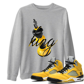 5s Tokyo Sneaker match tees – Sneaker Tees To Match Air Jordan 5 Tokyo Shoes – 3D King Tee Heather Grey 1
