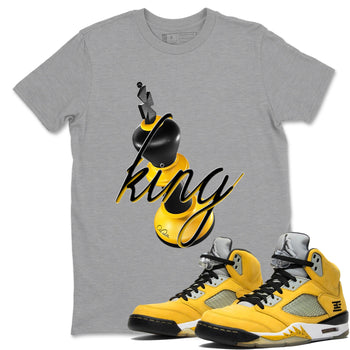 5s Tokyo Sneaker match tees – Sneaker Tees To Match Air Jordan 5 Tokyo Shoes – 3D King Tee Heather Grey 1