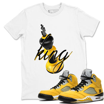 5s Tokyo Sneaker match tees – Sneaker Tees To Match Air Jordan 5 Tokyo Shoes – 3D King Tee White 1