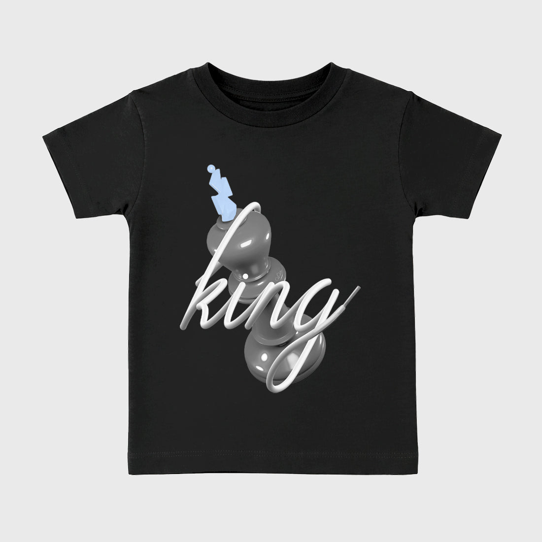 Sneaker outfits graphic tee – Sneaker Tees To Match Air Jordan 5 Wolf Grey Sneakers – 3D King Kids T-Shirt Black 2