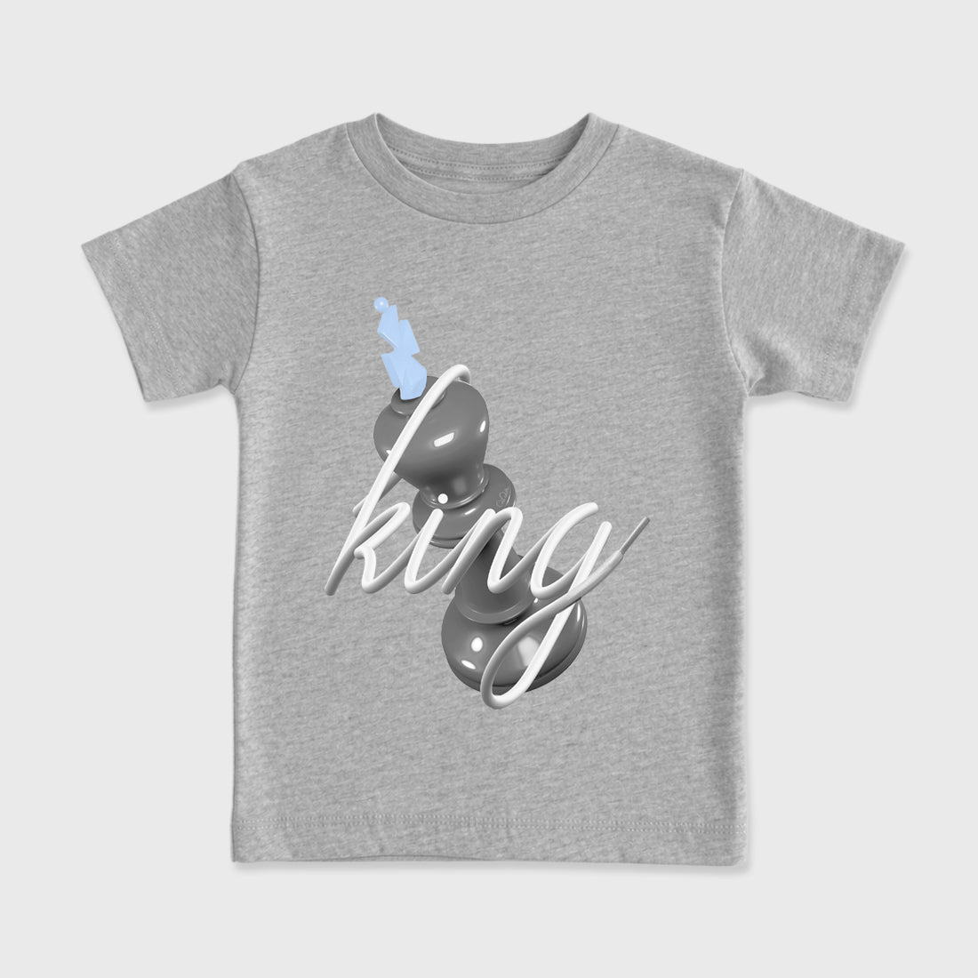 Sneaker outfits graphic tee – Sneaker Tees To Match Air Jordan 5 Wolf Grey Sneakers – 3D King Kids T-Shirt Heather Grey 2