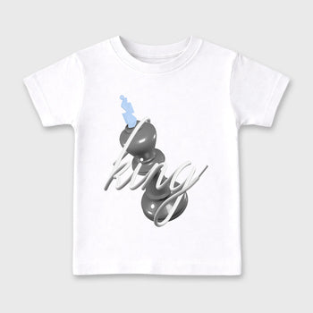 Sneaker outfits graphic tee – Sneaker Tees To Match Air Jordan 5 Wolf Grey Sneakers – 3D King Kids T-Shirt White 2