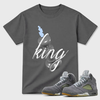 Sneaker outfits graphic tee – Sneaker Tees To Match Air Jordan 5 Wolf Grey Sneakers – 3D King Tee Cool Grey 1