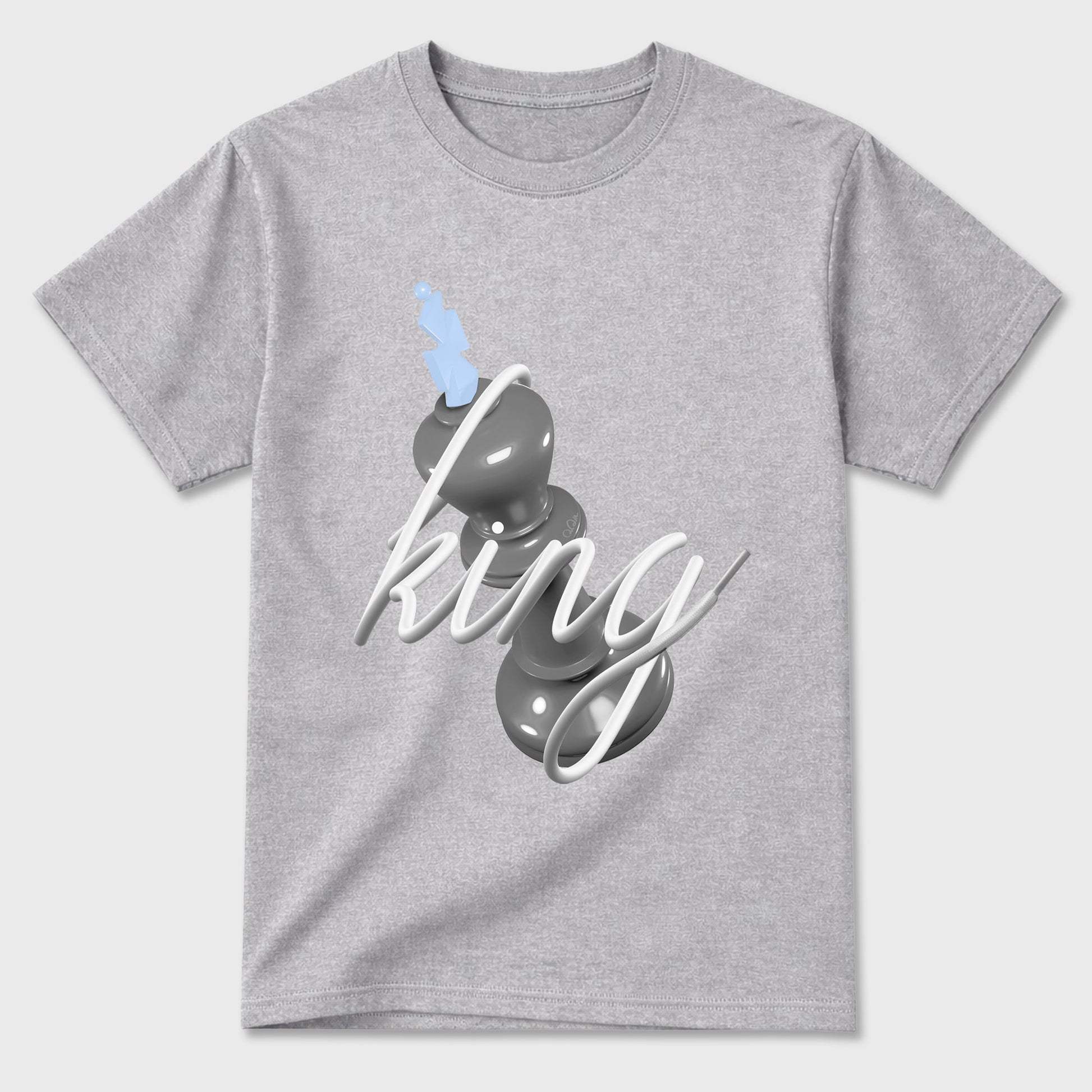 Sneaker outfits graphic tee – Sneaker Tees To Match Air Jordan 5 Wolf Grey Sneakers – 3D King Tee Heather Grey 2