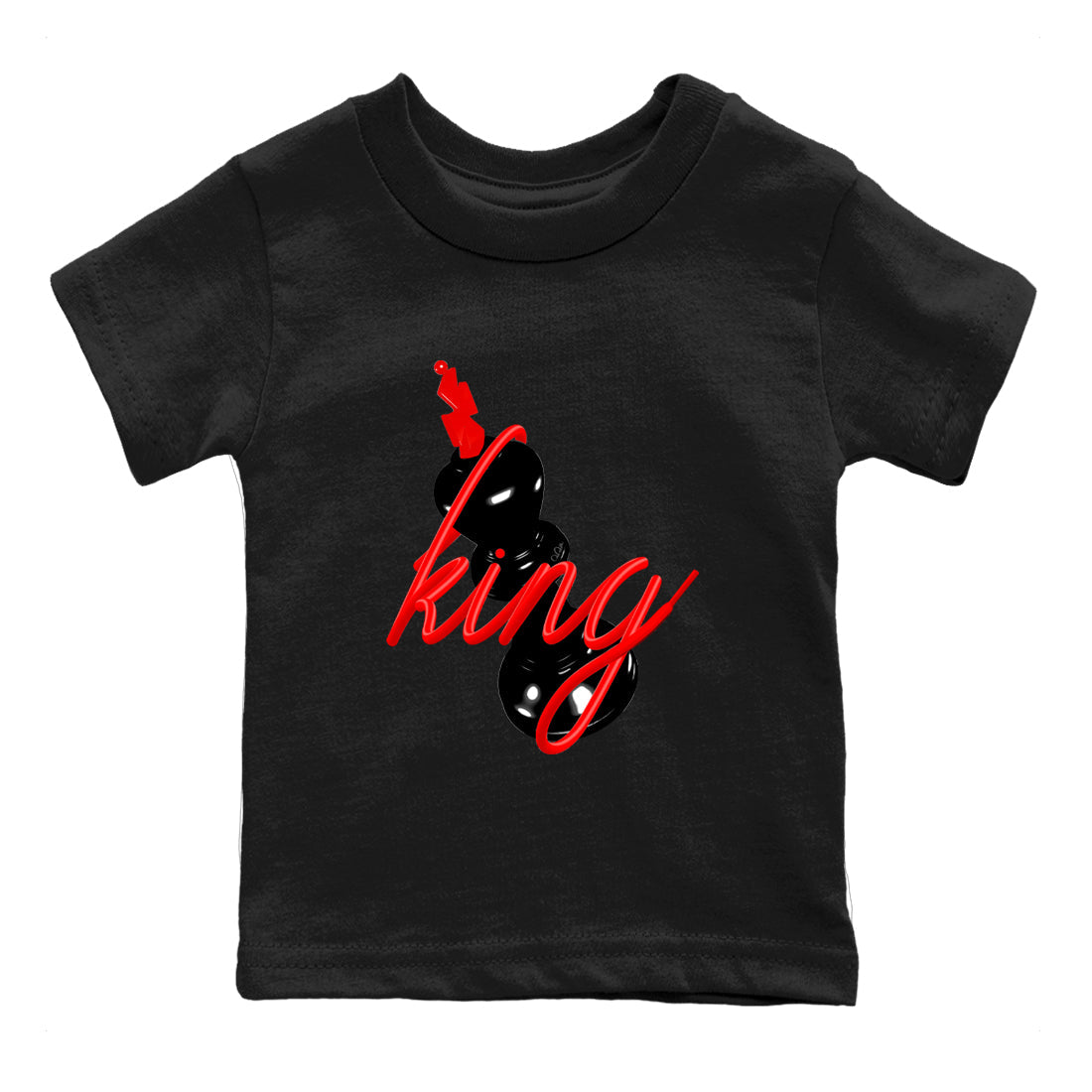 Sneaker match tees – Sneaker Tees To Match Air Jordan 6 Reverse Infrared Shoes – 3D King Kids T-Shirt Black 2