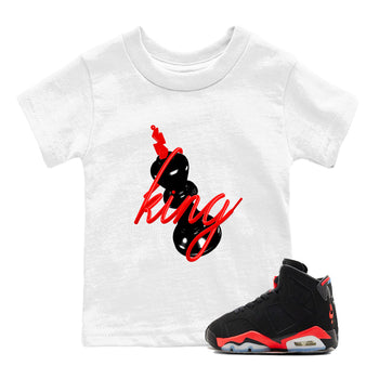 Sneaker match tees – Sneaker Tees To Match Air Jordan 6 Reverse Infrared Shoes – 3D King Kids T-Shirt White 1