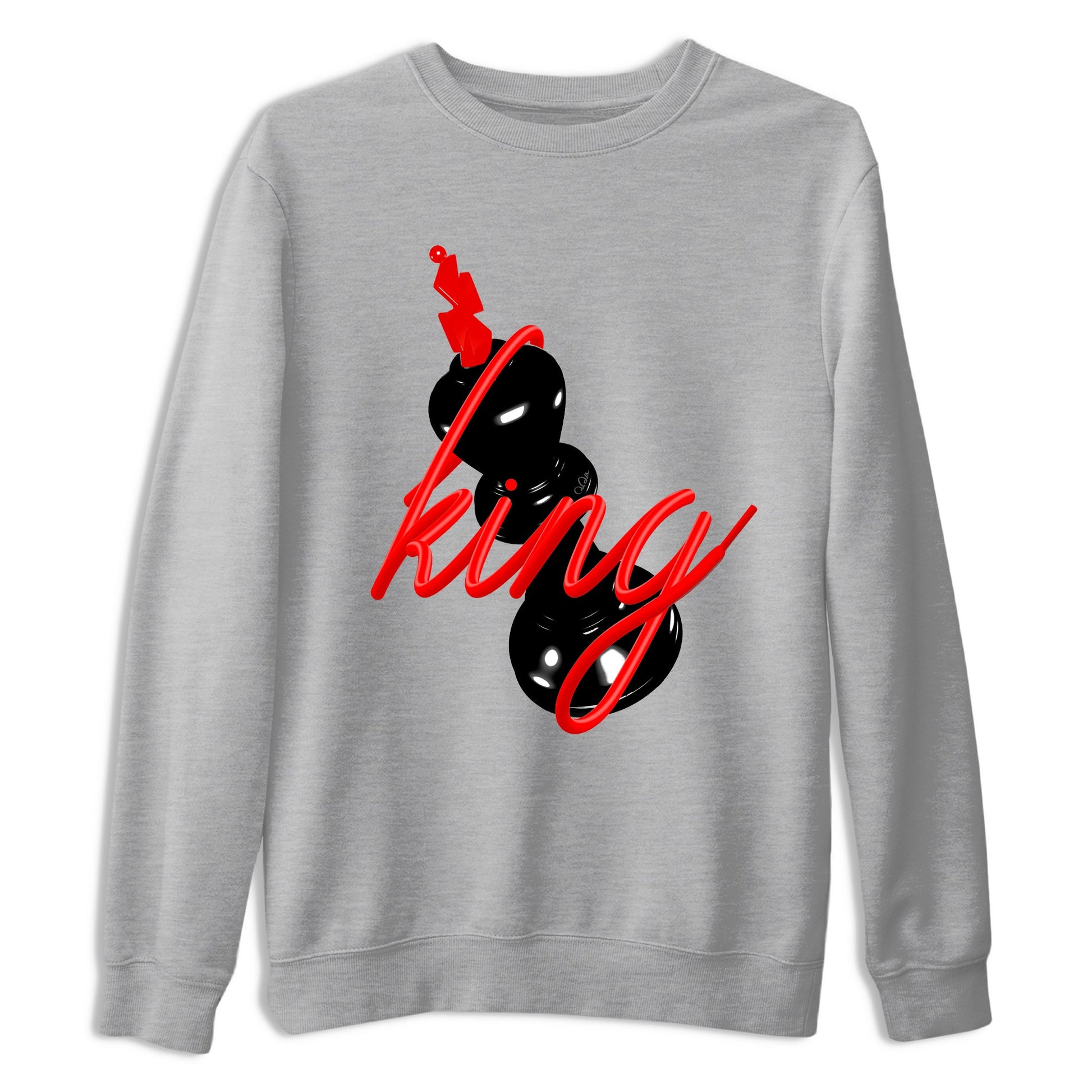 Sneaker match tees – Sneaker Tees To Match Air Jordan 6 Reverse Infrared Shoes – 3D King Tee Heather Grey 2