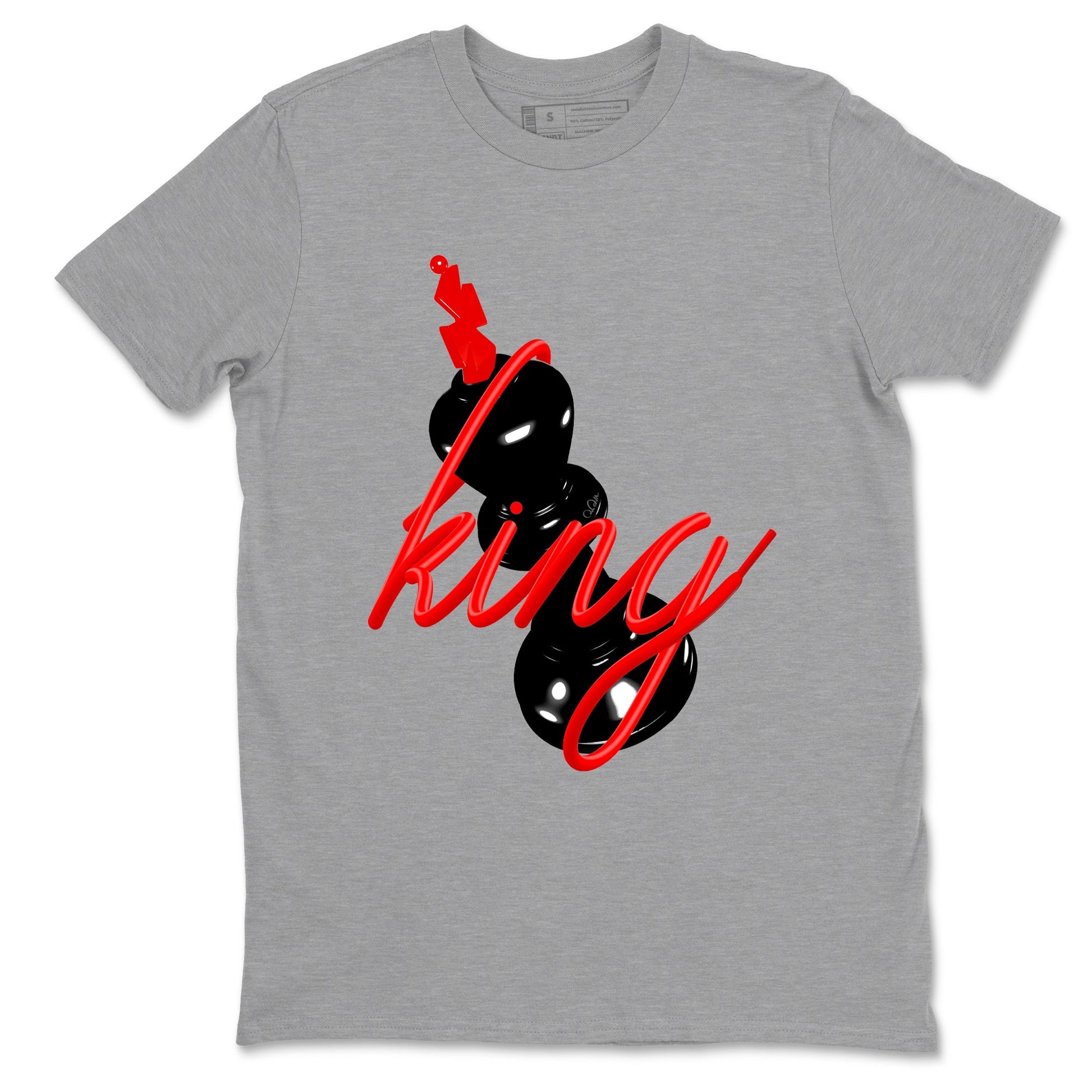 Sneaker match tees – Sneaker Tees To Match Air Jordan 6 Reverse Infrared Shoes – 3D King Tee Heather Grey 2