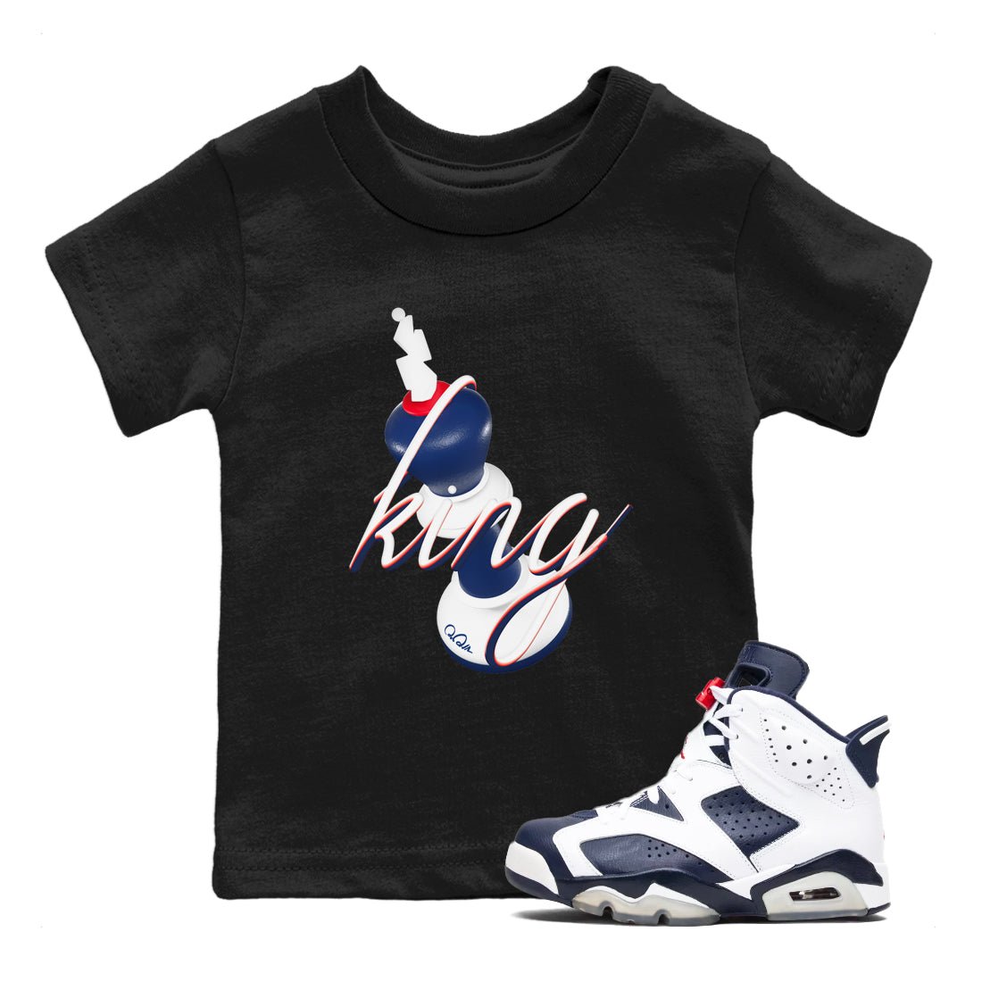 6s White And Midnight Navy shirts to match jordans 3D King sneaker match tees Air Jordan 6 White And Midnight Navy SNRT Sneaker Tees streetwear brand Baby and Youth Black 1 cotton tee