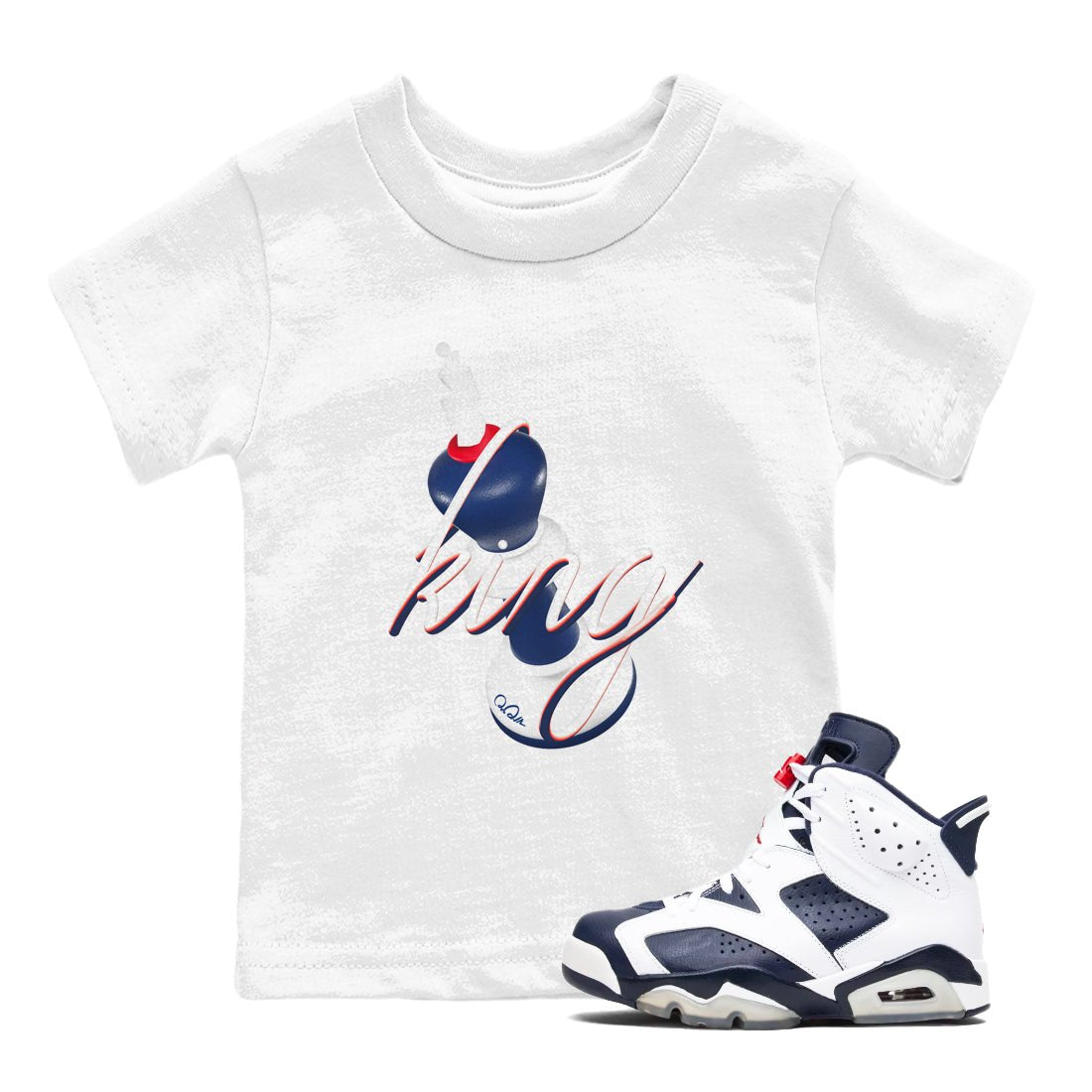 6s White And Midnight Navy shirts to match jordans 3D King sneaker match tees Air Jordan 6 White And Midnight Navy SNRT Sneaker Tees streetwear brand Baby and Youth White 1 cotton tee