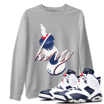 6s White And Midnight Navy shirts to match jordans 3D King sneaker match tees Air Jordan 6 White And Midnight Navy SNRT Sneaker Tees streetwear brand Heather Grey 1 unisex cotton tee