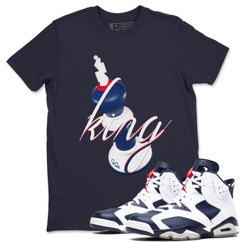 6s White And Midnight Navy shirts to match jordans 3D King sneaker match tees Air Jordan 6 White And Midnight Navy SNRT Sneaker Tees streetwear brand Navy 1 unisex cotton tee