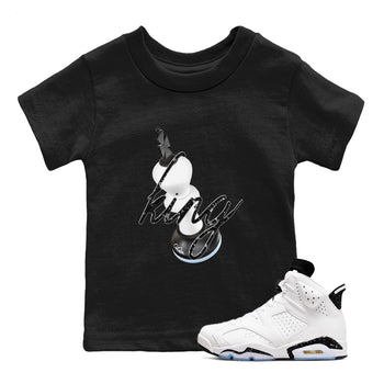 AJ6 White Black shirts to match jordans 3D King sneaker match tees Air Jordan 6 White Black SNRT Sneaker Tees streetwear brand Baby and Youth Black 1 cotton tee