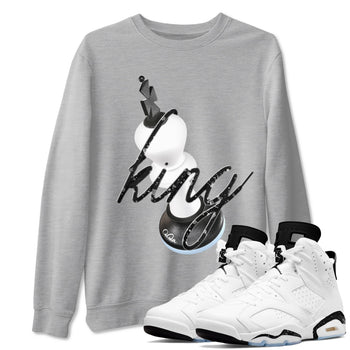 AJ6 White Black shirts to match jordans 3D King sneaker match tees Air Jordan 6 White Black SNRT Sneaker Tees streetwear brand Heather Grey 1 unisex cotton tee
